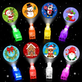 HALOGATE Christmas Party Favors for Kids, 40 Pcs Finger Lights Christmas Goodie Bag Stuffers, LED Finger Lights Bulk Stocking Stuffers Non Candy Gifts Classroom Prizes for Kids Xmas Party Supplies