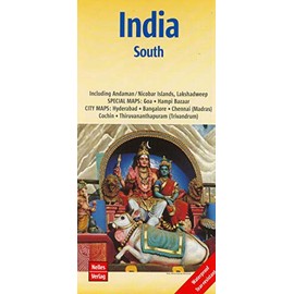 Nelles Map Landkarte India: South | Indien: Süd | Inde: Sud | India: Sur: 1 : 1.500.000 | reiß- und wasserfest; waterproof and tear-resistant; ... & impermeable (Nelles Map: Strassenkarte)