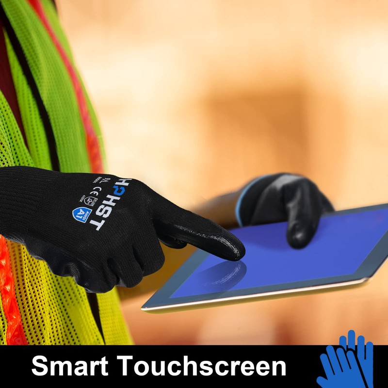[HPHST] Safety Work Gloves, Nitrile Coated Work Gloves with 12