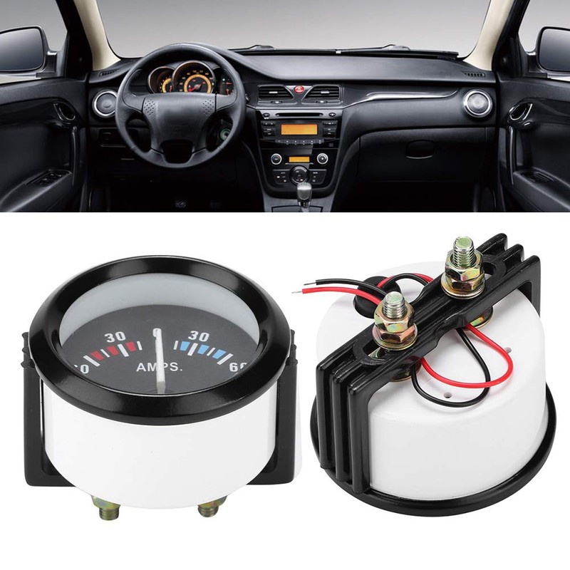Ammeter Ammeter, Car Replacement Ammeter Meter, 12V 60-0-60 Universal 52MM/2"