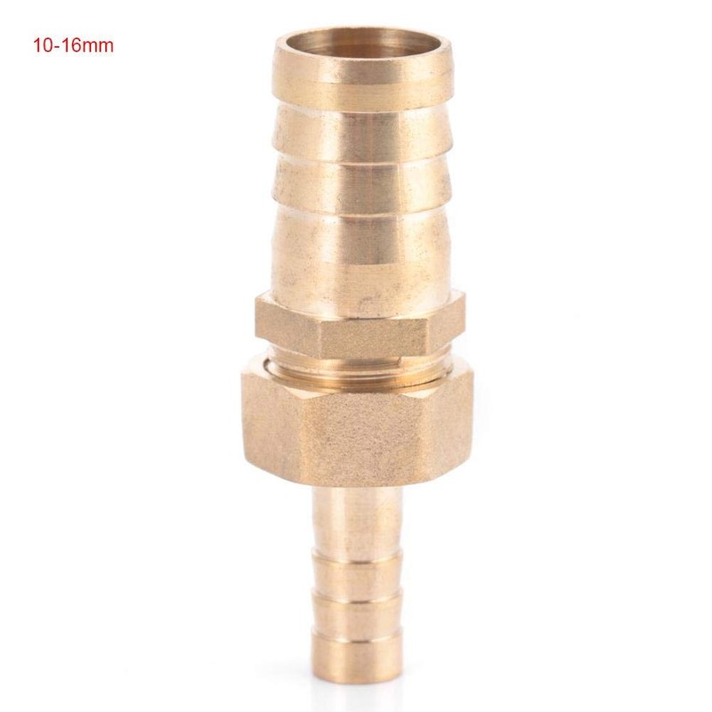 Hilitand Brass Fitting, 10-16mm Barb Reducer, Wear-resistant, Durable, 1 Pcs