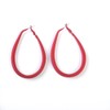 Large Red Matte Round Hoop Earrings Wide Faux Leather Multicolor
