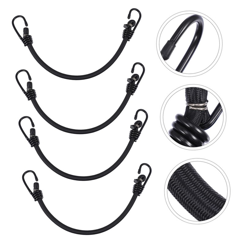 COHEALI 4pcs Elastic Straps with Hooks for Trucks Bikes and
