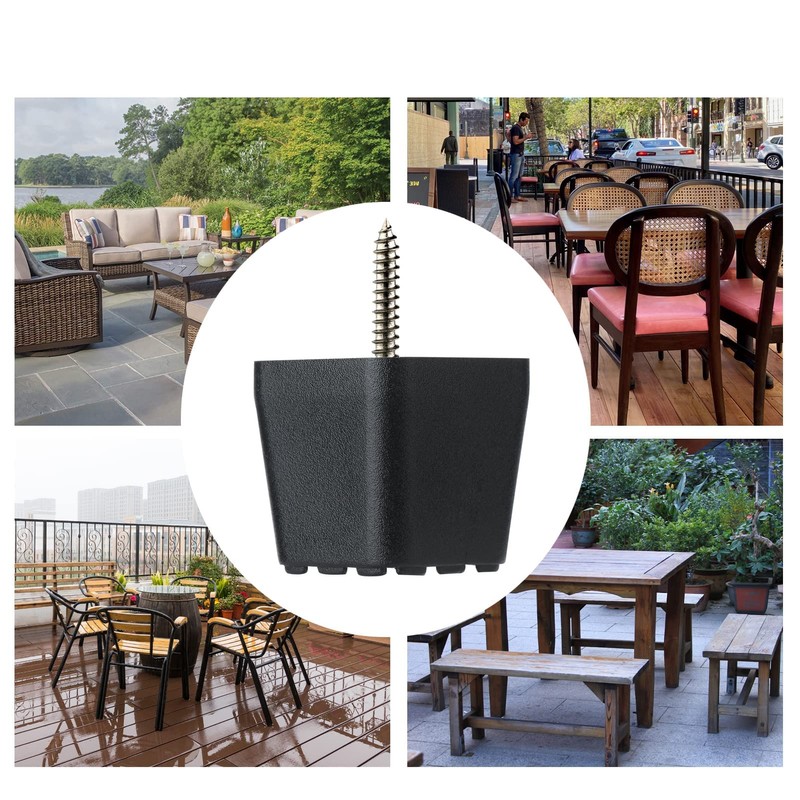 Furniture feet, black, keep perfectly away from the floor, square
