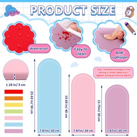 Hahafelt 7 Pcs 3D Anti Collision Wall Padding for Playroom 15.75'' 19.69'' 23.62'' Autism Peel and Stick Headboard Anti Collision Upholstered Wall Panels Self Adhesive Headboard Panels for Protection