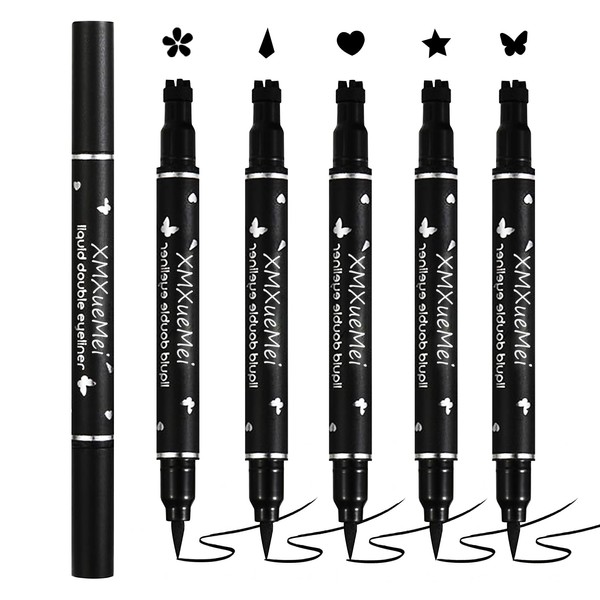 Double Side Liquid Winged Eyeliner Stamp,Smudge Proof Waterproof Eyeliner Pen