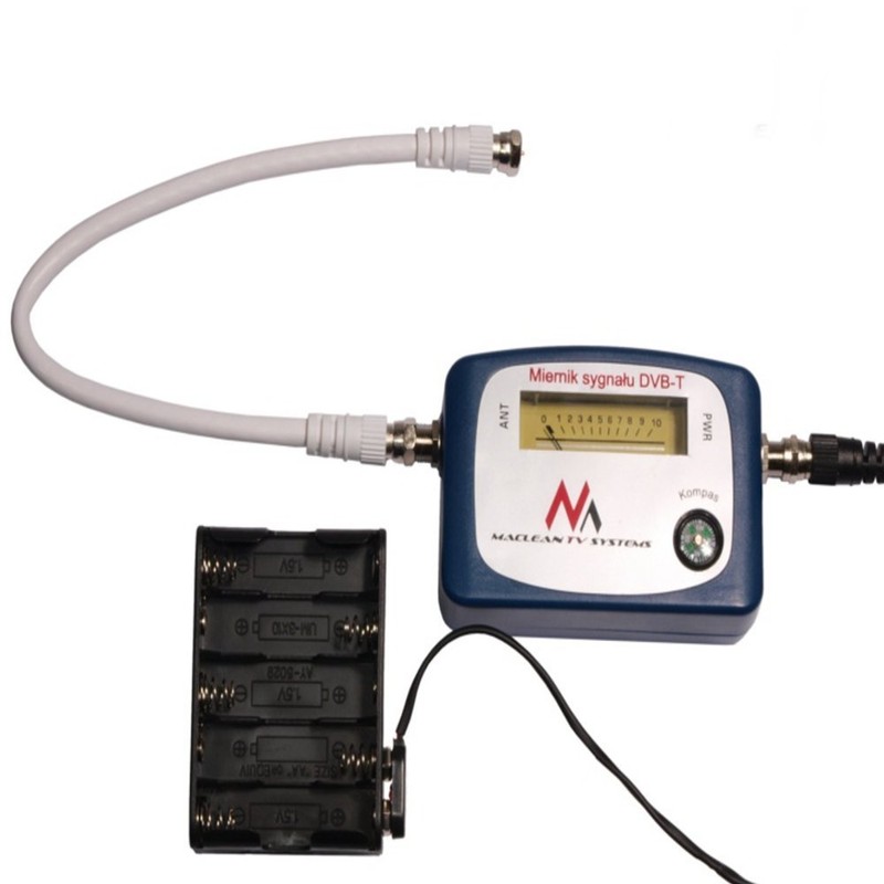 Maclean MCTV-627 Satellite Finder Signal Strength Meter Accessories + Cable