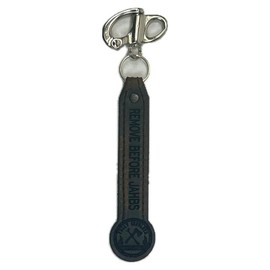 Fully Involved Leatherworks Firefighter SCBA Mask Quick Release Shackle - Color: Rustic Brown w/ White Stitching