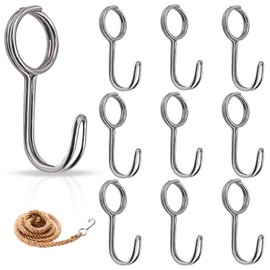 GZhaimai Pack of 12 spiral hooks, stainless steel hooks for trucks, boats, trampolines, motorcycles, bicycles, tarpaulins, trailers, for hanging flower pots, 25 mm inner diameter