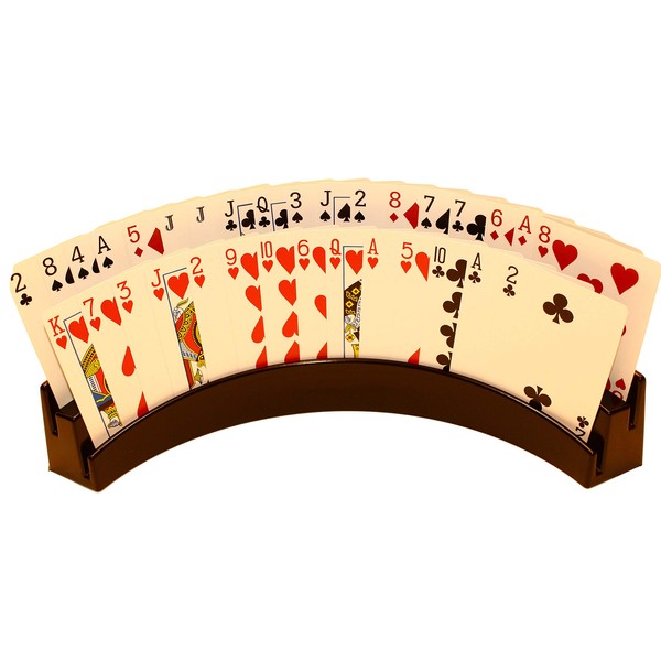 Twin Tier Premier Playing Card Holder (Set of 2) - Holds Up to 32 Playing Cards Easily - 12 1/2" x 4 1/2" x 2 1/4" - Stack for Storage - Made in The USA