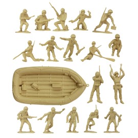 BMC Marx Plastic Army Men US Soldiers - Tan 31pc WW2 Figures - Made in USA