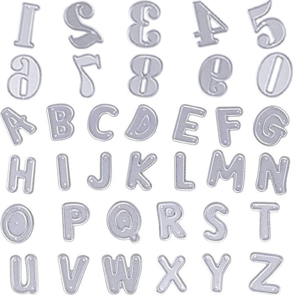 U-horizon A-Z Alphabets 0-9 Numbers Cutting Dies, Set of 2