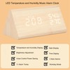LED Digital Alarm Clock Multipurpose Wooden Clock with Voice Control