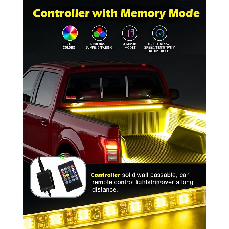 Tmengdao 3PCS RGB Truck Bed Lights Kit - 1.5M 270pcs