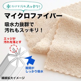 LEC Gekochi-kun Basic Microfiber Cloth (Set of 10), 11.0 x 11.0 inches (28 x 28 cm), For Living Room