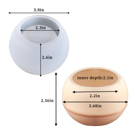 Wehous Round Concrete Candle Jar Mold Silicone Epoxy Resin Mold Trinket Box Container Storage Mould for Jewelry Makeup Brush Candle Holder Succulent Plant Pot DIY Resin Art Craft Home Decor Supplies
