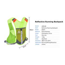 AONIJIE Marathon Running Vest Pack Water Hydration Backpack Outdoor Sport Bag Cycling Camping Climbing Rucksack (Gray)