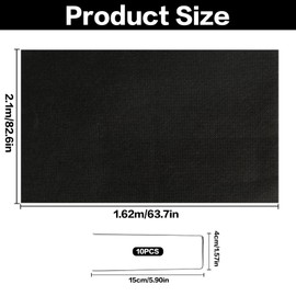 SGYKJ Black Planter Liner,160x210cm Large Plant Grow Bags+10 Nails