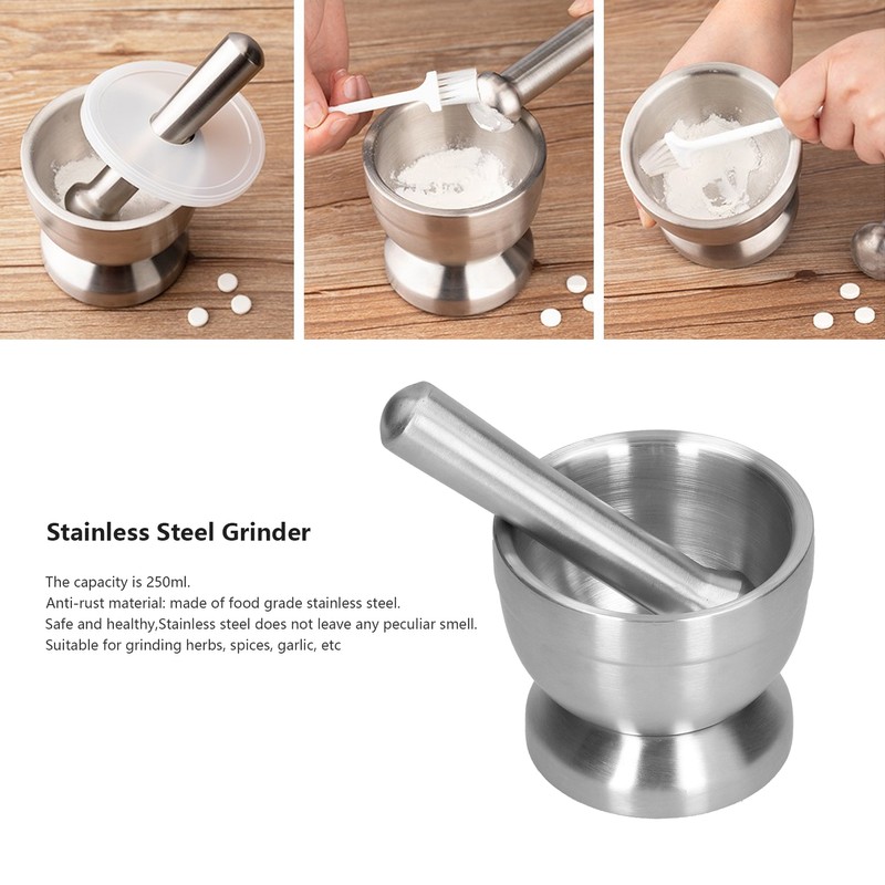 Garlic Grinder Manual Food Grade Stainless Steel Pills Spice Grinding
