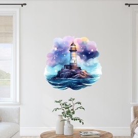 GRAZDesign Wall Sticker Lighthouse North Sea Sea for Bathroom, Hallway, Living Room 54 x 50 cm