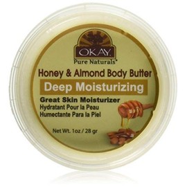 OKAY 100% Natural Honey and Almond Body Butter Deep Moisturizing Restores Moisture To Dry Damaged Skin Reduces Skin Damage Heals & Nourishes Made In USA 1oz