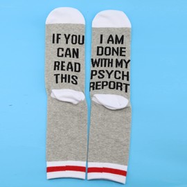 1 Pair Psychologist Socks If You Can Read This I Am Done With My Psych Report Socks Psychologist Gift (MY PSYCH REPORT-S)