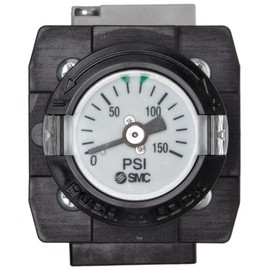 SMC ARG20-N02G1H-Z Regulator with Gauge in Handle, Relieving type, 7.25 - 123 psi Set Pressure Range, 28 scfm, Gauge in Handle, With Set Nut, 1/4" NPT