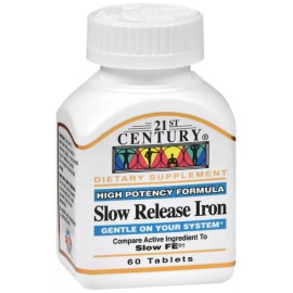 21st Century IRON SLOW RELEASE FORMULA TAB 60CT 21ST x 2 BOTTLES