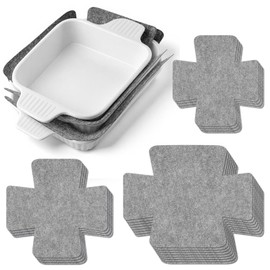 LemonRoad Set of 16 Bakeware Scratch Protectors Pot Pan Dish Divider Protector Pad for Stacking 3 Size Padded Pot Pan Cookware Protector Extra Thick Felt Prevent Chip Crack When Stacking(Gray)