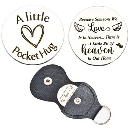 RFTWXHPN Sympathy Bereavement Gifts for Loss of Loved One Because Someone We Love is in Heaven Pocket Hug Tokens Memorial Gift for Loss of Dad Mom Remembrance Gifts Hug Tokens Coins