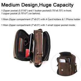 Contacts Genuine Leather Men's Laptop Mini Tab Messenger Crossbody Bag Handbag Coffee, coffee, messenger