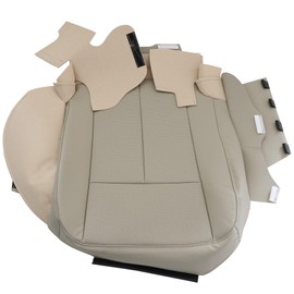 NLQR Front Driver Side Bottom Replacment Seat Cover Leather Tan Perforated Compatible with Ford Expedition 2007 2008 2009 2010 2011 2012 2013 2014, #4C, 2C or 1C