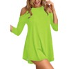 Afibi Womens Cold Shoulder 3/4 Sleeve Swing Tunic Tops for