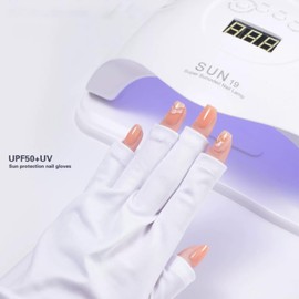 colorski Anti UV Gloves for Gel Nail Lamp, UPF50+ Protection Gloves for Manicures, UV Sun Protection Gloves for Women（3 Pack）