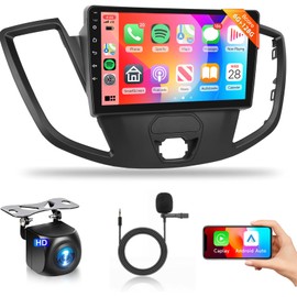 8Core 6G+128G for Ford Transit 2013-2019 Android Car Stereo with Wireless CarPlay Android Auto, 9inch 1280X720P Touchscreen 5.0 Bluetooth RDS FM Radio DSP 46EQ GPS Navigation WiFi AHD Backup Camera
