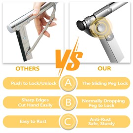 URYAN 95 Inches Clothes Drying Rack, Heavy Duty Stainless Steel Laundry Drying Rack Folding Indoor Outdoor, Portable Drying Rack Clothing, Blanket Rack Clothesline with 20 Windproof Hooks