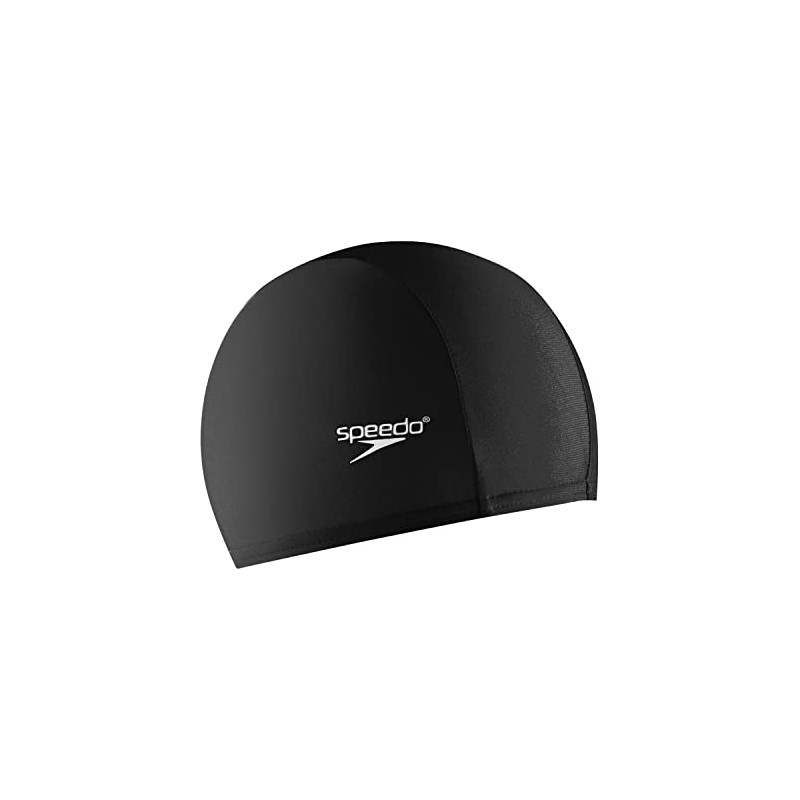 Speedo Unisex-Adult Comfort Swim Cap Fabric, Black, One Size