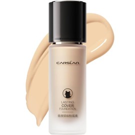 Carslan Base Maquillaje Duradera Cobertura Total Larga Duración Acabado Mate Rostro Poros Ligero Resistente Agua Líqu P02 Pieles Grasas