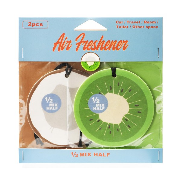 1/2 MIX HALF Hanging Air Freshener, Kiwi & Coconut, Pack
