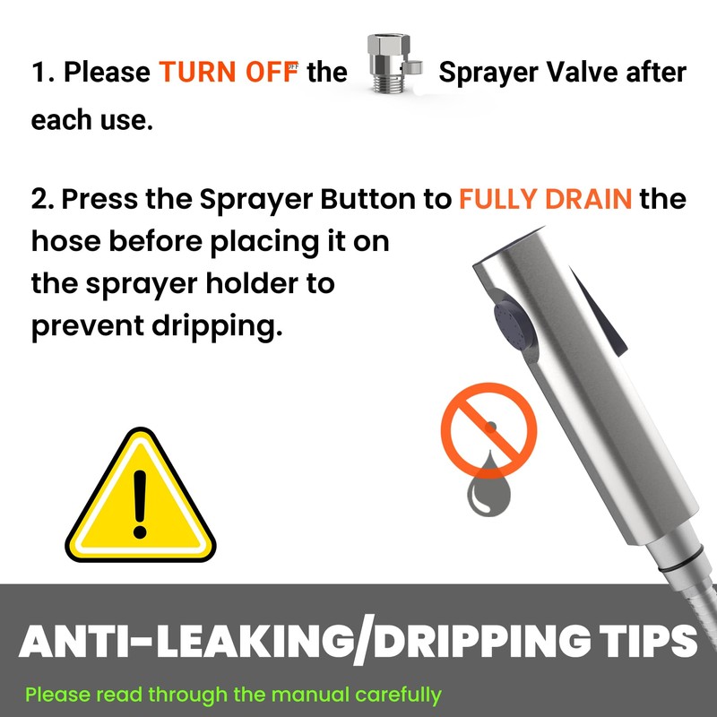 Terapaton RV Bidet Sprayer, RV Handheld Bidet with Water Hose