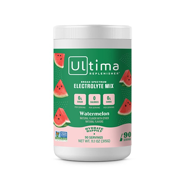 Ultima Replenisher Hydration Electrolyte Powder- 90 Servings- Keto & Sugar Free- Feel Replenished, Revitalized- Naturally Sweetened- Non- GMO & Vegan Electrolyte Drink Mix- Watermelon