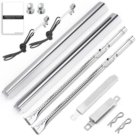 Uniflasy Grill Parts for Charbroil Performance 2-Burner 463630021 463655021 463655421 463655621,for Charbroil 4-Burner 463365021 463448021 Grill Burner Tube Heat Plates Shield Crossover Tube Igniter