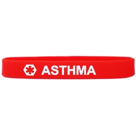 SayitBands Asthma Medical Alert Wristband Bracelet in Red