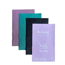 Embossed Hair Coloring Foil 45 Sheets, Professional, Pre-cut Sheets, Purple/Teal/Black(each 15), 5 x 8 inch (1 Pack)