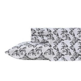 Wrangler - Twin Sheet Set, Super Soft & Cozy Bedding with Matching Sham(s), Casual Luxurious Bedding Set, Yellowstone Inspired, Oeko-Tex Certified (Mustangs Black, Twin)