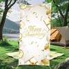 Happy Anniversary Backdrop Banner White Gold Elegant Door Cover Photography