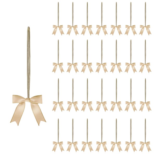 Meseey 30pcs 8 Inch Gold Stretch Elastic Loops with Pre-Tied