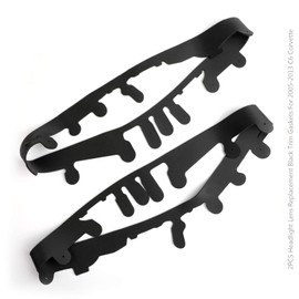 Areyourshop 2PCS Headlight Lens Replacement Black Trim Gaskets for 2005-2013 C6 Fit for Corvette
