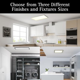 Ultralux 1x4 ft Surface Mount Ceiling Light Panel – Slim, Edge Lit, Flush Mount Flat Panel for Kitchen, Home & Office - TRIAC Dimmable, 3CCT Adjustable Color Temperature (Brushed Nickel, 1 Pack)