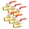 GASHER 6PCS 1/4 Inch Brass Mini Ball Valve Shut Off